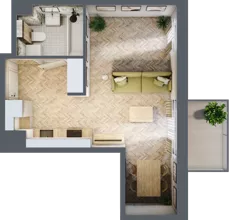1 pokój, mieszkanie 31,76 m², piętro 1, oferta nr A.1.07, Nowe Miasto, Krzeszowice, ul. Czatkowice Górne / Majowa