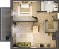 2 pokoje, mieszkanie 53,07 m², piętro 4, oferta nr B.4.44, Nowe Miasto, Krzeszowice, ul. Czatkowice Górne / Majowa