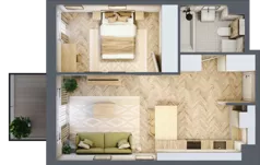 2 pokoje, mieszkanie 41,29 m², piętro 1, oferta nr B.1.14, Nowe Miasto, Krzeszowice, ul. Czatkowice Górne / Majowa