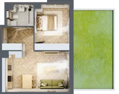 2 pokoje, mieszkanie 43,88 m², parter, oferta nr B.0.08, Nowe Miasto, Krzeszowice, ul. Czatkowice Górne / Majowa