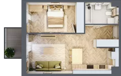 2 pokoje, mieszkanie 41,72 m², piętro 1, oferta nr B.1.16, Nowe Miasto, Krzeszowice, ul. Czatkowice Górne / Majowa