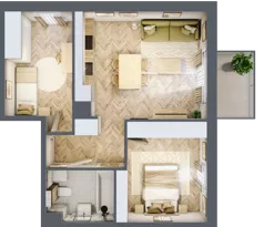 3 pokoje, mieszkanie 50,45 m², piętro 1, oferta nr B.1.11, Nowe Miasto, Krzeszowice, ul. Czatkowice Górne / Majowa