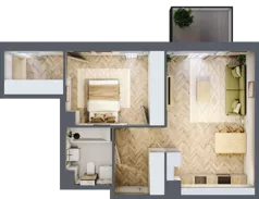 2 pokoje, mieszkanie 48,02 m², piętro 1, oferta nr C.1.21, Nowe Miasto, Krzeszowice, ul. Czatkowice Górne / Majowa