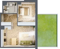 2 pokoje, mieszkanie 43,88 m², parter, oferta nr C.0.10, Nowe Miasto, Krzeszowice, ul. Czatkowice Górne / Majowa