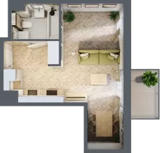 1 pokój, mieszkanie 31,59 m², piętro 1, oferta nr C.1.11, Nowe Miasto, Krzeszowice, ul. Czatkowice Górne / Majowa