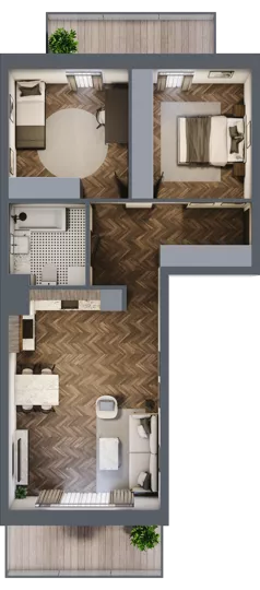 3 pokoje, mieszkanie 65,38 m², piętro 1, oferta nr K2.08, Elzam Tower, Elbląg, ul. Oboźna