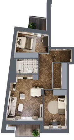 3 pokoje, mieszkanie 63,50 m², piętro 1, oferta nr K1.05, Elzam Tower, Elbląg, ul. Oboźna