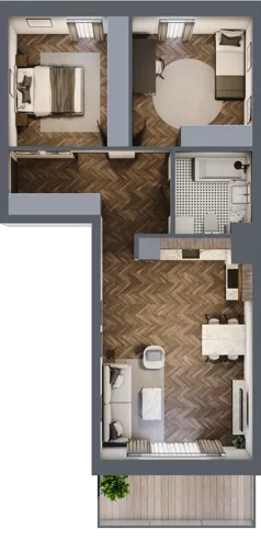 3 pokoje, mieszkanie 65,38 m², parter, oferta nr K2.01, Elzam Tower, Elbląg, ul. Oboźna