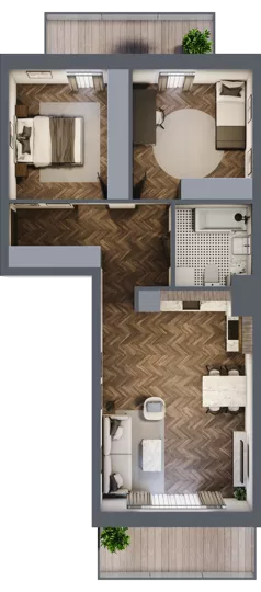 3 pokoje, mieszkanie 65,38 m², piętro 2, oferta nr K2.09, Elzam Tower, Elbląg, ul. Oboźna