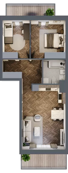 3 pokoje, mieszkanie 61,34 m², piętro 1, oferta nr K1.01, Elzam Tower, Elbląg, ul. Oboźna