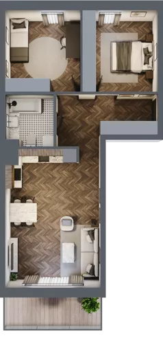 3 pokoje, mieszkanie 65,38 m², parter, oferta nr K2.04, Elzam Tower, Elbląg, ul. Oboźna