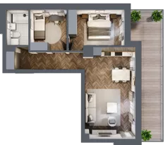 3 pokoje, mieszkanie 55,45 m², piętro 2, oferta nr B1.M8, Załęże Premium, Rzeszów, Załęże, ul. Świętego Floriana
