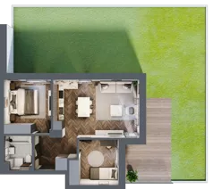 3 pokoje, mieszkanie 53,38 m², parter, oferta nr B1.M3, Załęże Premium, Rzeszów, Załęże, ul. Świętego Floriana