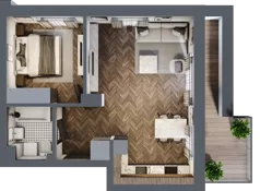2 pokoje, mieszkanie 47,05 m², piętro 2, oferta nr B1.M11, Załęże Premium, Rzeszów, Załęże, ul. Świętego Floriana