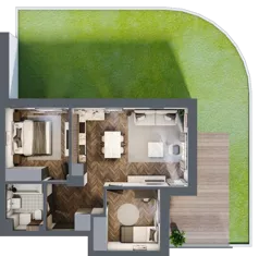 3 pokoje, mieszkanie 53,38 m², parter, oferta nr B2.M3, Załęże Premium, Rzeszów, Załęże, ul. Świętego Floriana