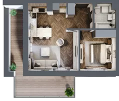 2 pokoje, mieszkanie 43,37 m², piętro 2, oferta nr B2.M9, Załęże Premium, Rzeszów, Załęże, ul. Świętego Floriana