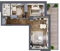 3 pokoje, mieszkanie 55,45 m², piętro 2, oferta nr B2.M8, Załęże Premium, Rzeszów, Załęże, ul. Świętego Floriana