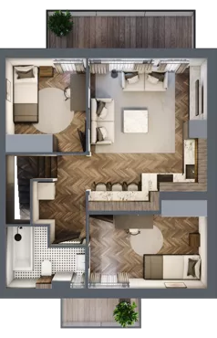 4 pokoje, mieszkanie 63,49 m², piętro 1, oferta nr G2, Zgodna Park, Libertów, ul. Zgodna