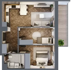 3 pokoje, mieszkanie 52,05 m², piętro 1, oferta nr C.15, Trakt Królewski - Budynek C, Grójec, ul. Mikołaja Reja 9