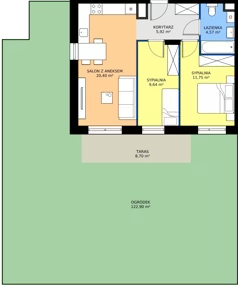 3 pokoje, mieszkanie 52,28 m², parter, oferta nr D.03, Trakt Królewski - Budynek D, Grójec, ul. Mikołaja Reja 9