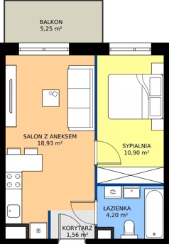 2 pokoje, mieszkanie 35,37 m², piętro 3, oferta nr D.48, Trakt Królewski - Budynek D, Grójec, ul. Mikołaja Reja 9
