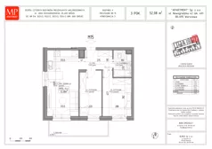 3 pokoje, mieszkanie 52,08 m², piętro 2, oferta nr A.15, Trakt Królewski, Grójec, ul. Mikołaja Reja 9