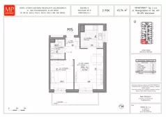 2 pokoje, mieszkanie 45,74 m², piętro 1, oferta nr B.15, Trakt Królewski, Grójec, ul. Mikołaja Reja 9