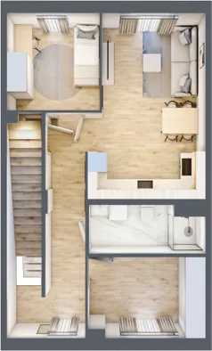5 pokoi, mieszkanie 96,77 m², piętro 1, oferta nr 2B, Apartamenty Baranówek, Kielce, Baranówek, ul. Chodkiewicza 46A