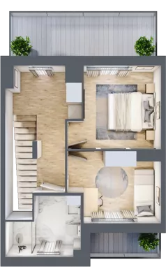 5 pokoi, mieszkanie 96,77 m², piętro 1, oferta nr 2B, Apartamenty Baranówek, Kielce, Baranówek, ul. Chodkiewicza 46A