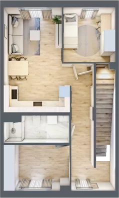 5 pokoi, mieszkanie 96,77 m², piętro 1, oferta nr 4B, Apartamenty Baranówek, Kielce, Baranówek, ul. Chodkiewicza 46A