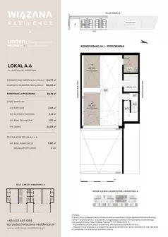 5 pokoi, mieszkanie 124,77 m², piętro 1, oferta nr A.6, Wiązana Residence, Warszawa, Wawer, Zerzeń, ul. Wiązana 44