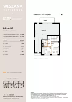 4 pokoje, mieszkanie 107,59 m², parter, oferta nr B.1, Wiązana Residence, Warszawa, Wawer, Zerzeń, ul. Wiązana 44