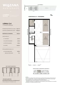 5 pokoi, mieszkanie 124,77 m², piętro 1, oferta nr C.4, Wiązana Residence, Warszawa, Wawer, Zerzeń, ul. Wiązana 44