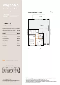 4 pokoje, mieszkanie 107,59 m², parter, oferta nr C.5, Wiązana Residence, Warszawa, Wawer, Zerzeń, ul. Wiązana 44