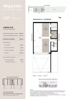 4 pokoje, mieszkanie 107,59 m², parter, oferta nr D.3, Wiązana Residence, Warszawa, Wawer, Zerzeń, ul. Wiązana 44