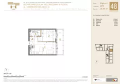 2 pokoje, mieszkanie 36,61 m², piętro 4, oferta nr 48, K-42, Płock, ul. Kazimierza Wielkiego 42