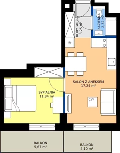 2 pokoje, apartament inwestycyjny 34,65 m², piętro 1, oferta nr 111, Nano Apart, Warszawa, Praga Południe, Gocławek, ul. Grochowska 63