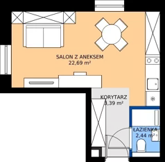 1 pokój, apartament inwestycyjny 28,52 m², piętro 2, oferta nr 214, Nano Apart, Warszawa, Praga Południe, Gocławek, ul. Grochowska 63