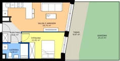 2 pokoje, mieszkanie 36,61 m², piętro 2, oferta nr 27, K-42, Płock, ul. Kazimierza Wielkiego 42
