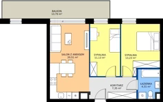 3 pokoje, mieszkanie 56,53 m², piętro 1, oferta nr 11, K-42, Płock, ul. Kazimierza Wielkiego 42