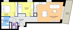 3 pokoje, mieszkanie 63,56 m², piętro 6, oferta nr 66, K-42, Płock, ul. Kazimierza Wielkiego 42