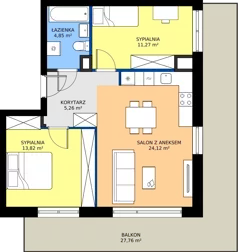 3 pokoje, mieszkanie 59,32 m², piętro 1, oferta nr 19, K-42, Płock, ul. Kazimierza Wielkiego 42
