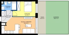 2 pokoje, mieszkanie 36,61 m², piętro 2, oferta nr 27, K-42, Płock, ul. Kazimierza Wielkiego 42
