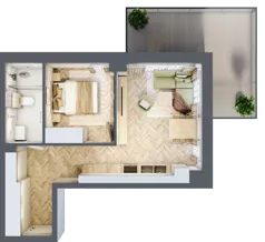 2 pokoje, apartament 40,21 m², piętro 2, oferta nr B3/21, Apartamenty Klimatyczna, Gdańsk, Wyspa Sobieszewska, ul. Klimatyczna 88