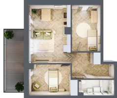 3 pokoje, apartament inwestycyjny 49,36 m², piętro 1, oferta nr B2/17, Apartamenty Klimatyczna, Gdańsk, Wyspa Sobieszewska, ul. Klimatyczna 88
