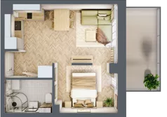 2 pokoje, apartament inwestycyjny 30,84 m², piętro 1, oferta nr B2/13, Apartamenty Klimatyczna, Gdańsk, Wyspa Sobieszewska, ul. Klimatyczna 88
