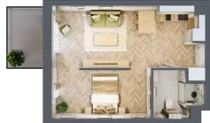 2 pokoje, apartament inwestycyjny 38,52 m², parter, oferta nr B1/6, Apartamenty Klimatyczna, Gdańsk, Wyspa Sobieszewska, ul. Klimatyczna 88