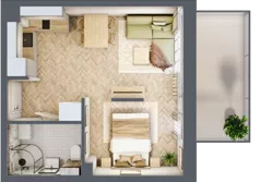 2 pokoje, apartament inwestycyjny 30,87 m², parter, oferta nr B1/4, Apartamenty Klimatyczna, Gdańsk, Wyspa Sobieszewska, ul. Klimatyczna 88