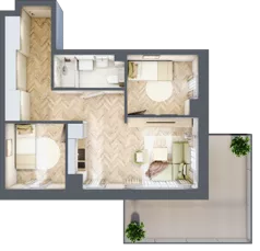3 pokoje, apartament 44,34 m², piętro 2, oferta nr B3/23, Apartamenty Klimatyczna, Gdańsk, Wyspa Sobieszewska, ul. Klimatyczna 88