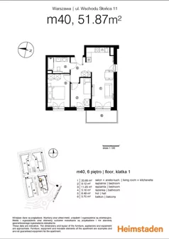 3 pokoje, mieszkanie 51,69 m², piętro 6, oferta nr M40, Aurora, Warszawa, Włochy, Raków, ul. Wschodu Słońca 11A, 9A